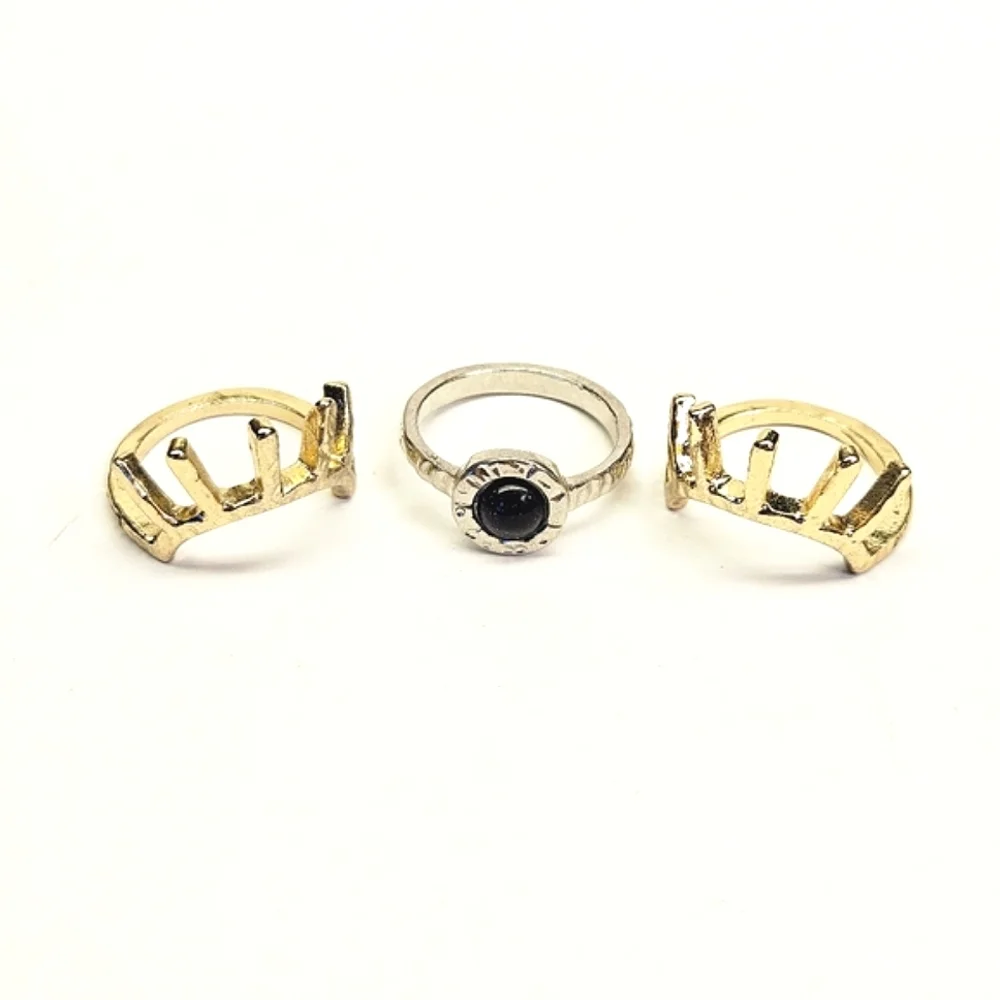 Sunburst Rings Size 7¼ Set of 3 Stackable Rings